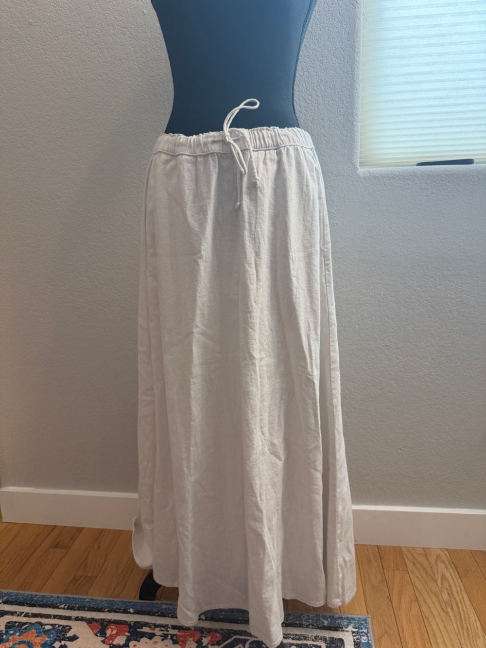Sonoma White Linen-Blend Drawstring Maxi Skirt